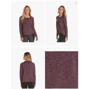 Prana Alicia Longsleeve Pullover Purple Stripes Womens SZ Small S Athleisure